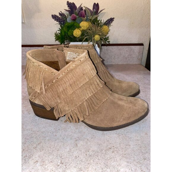 Naughty Monkey Womens Brown Fringe Ankle Booties Size 7.5 - Picture 2 of 8